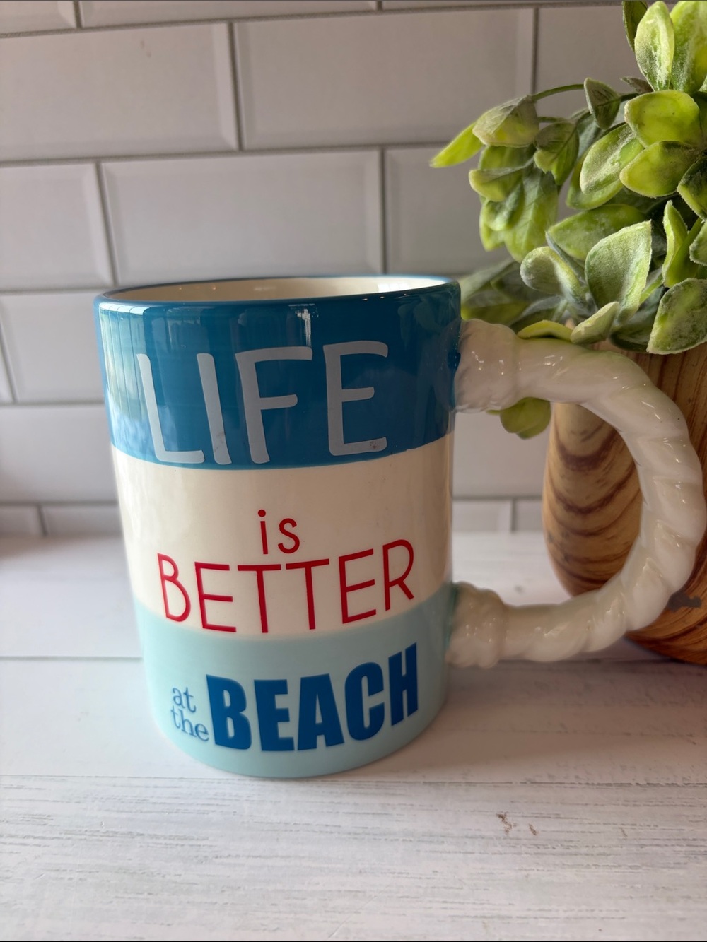 Pier 1”Life is Better at the Beach”Ceramic Coffee Mug